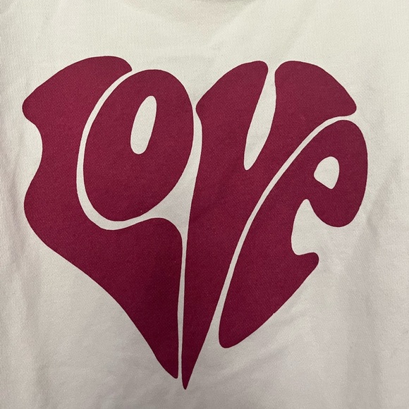 J. Crew Beige Sweatshirt with Red Love Graphic - Picture 3 of 5